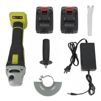 

Cordless Brushless Reliable Motor Angle Grinder with 2 Batteries Protective Guard Grinding Power Tool Cutting Machine Polisher