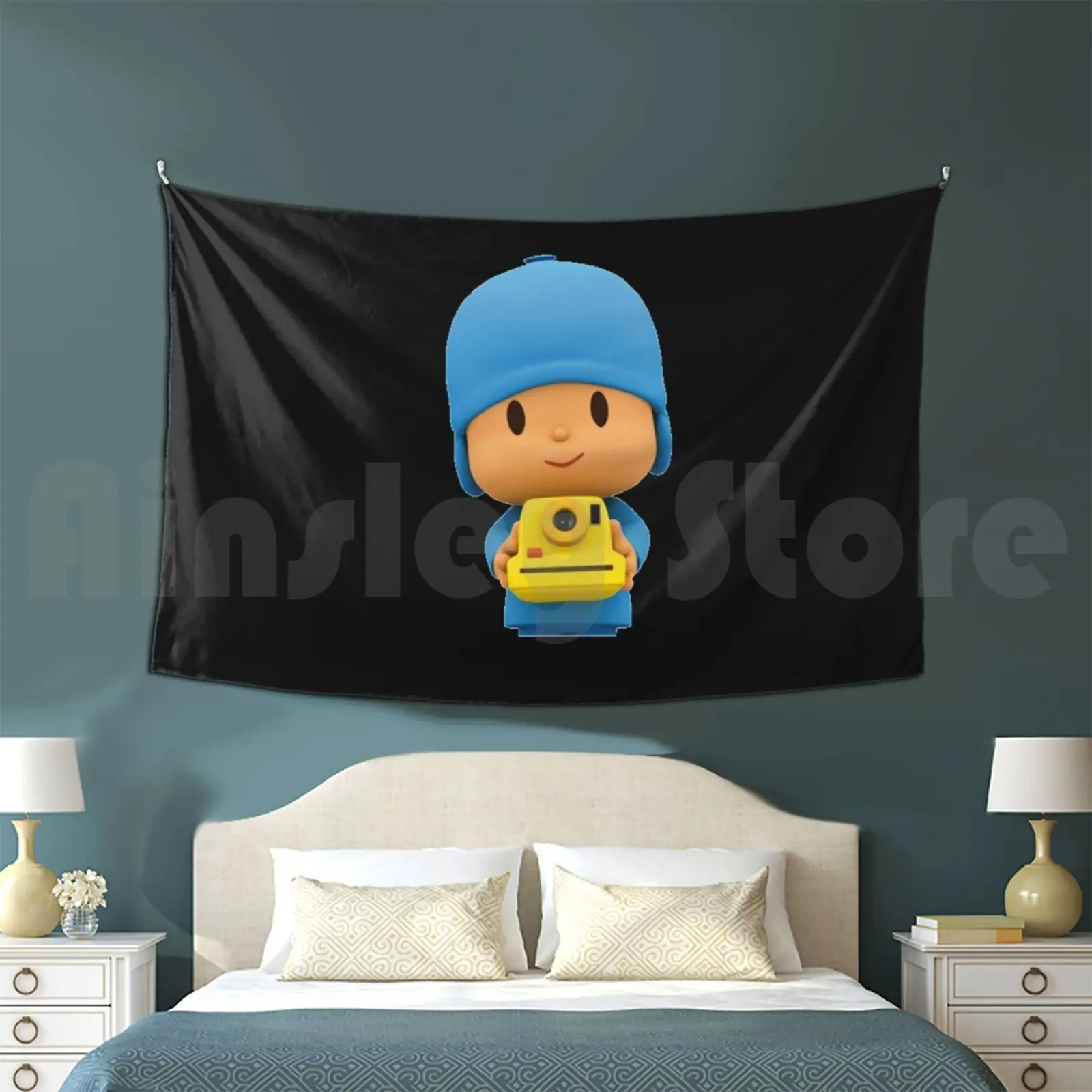 , Arazzo Nero Soggiorno Camera Da Letto Desenho Cartoons Flintstones The Black Clecio