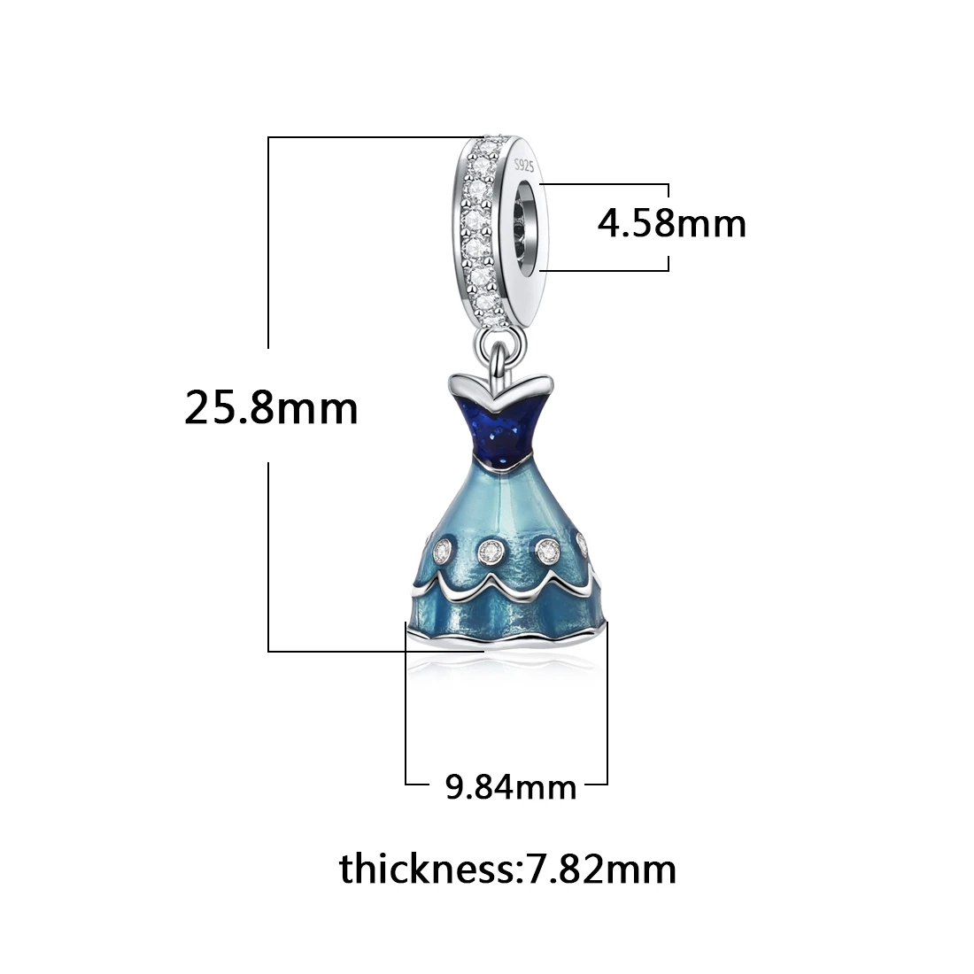 DALARAN Подходит для Pandora 925, браслет с подвесками, 925 пробы, серебро, высокая обувь, платье принцессы, бисер, для женщин, сделай сам, ювелирное изделие, подарок