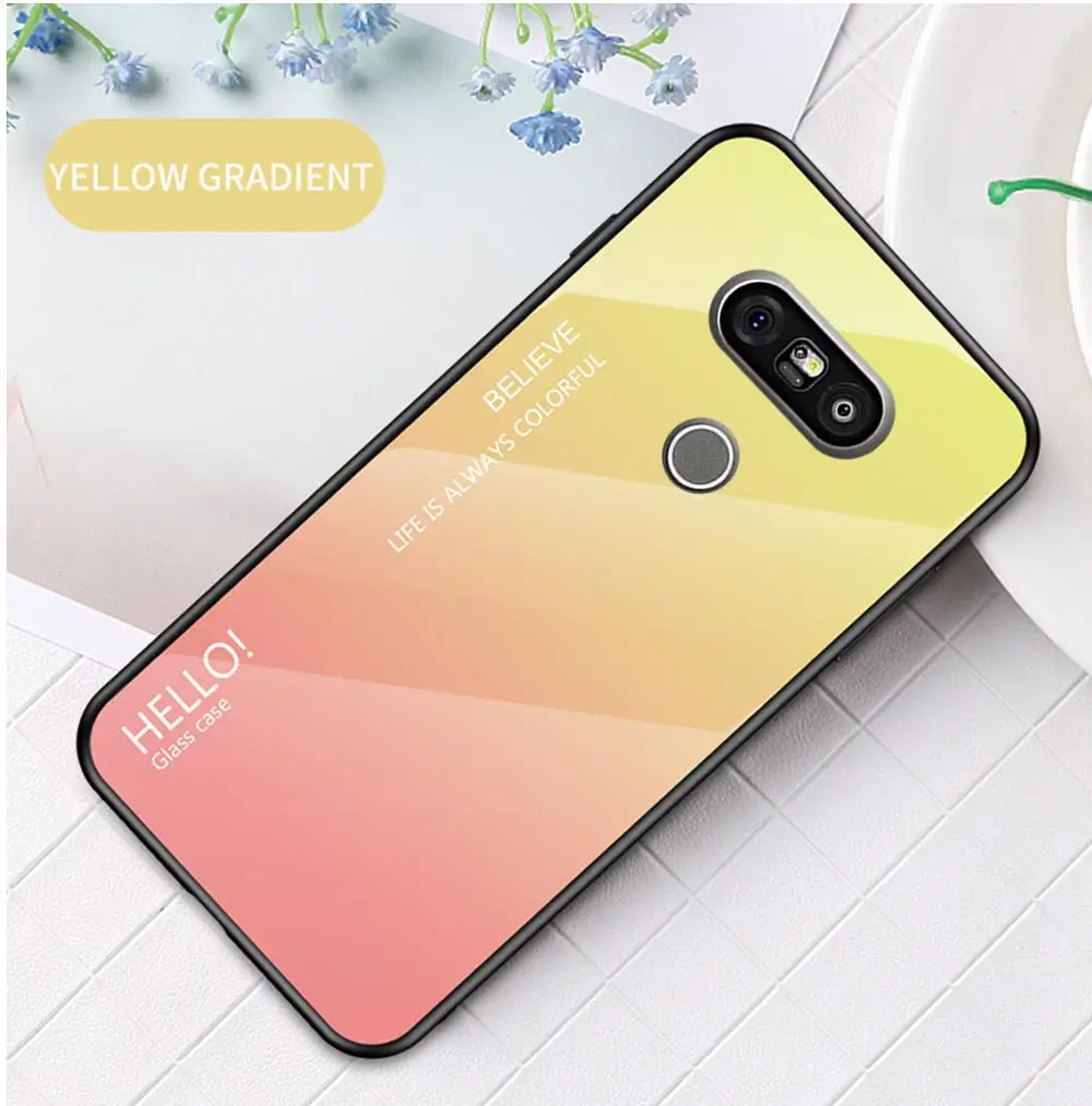 Чехол для телефона LG G8 G7 G6 G5 закаленное стекло противоударный чехол для LG G5 G6 G7 G8 градиентный цвет глянцевое стекло защитный чехол