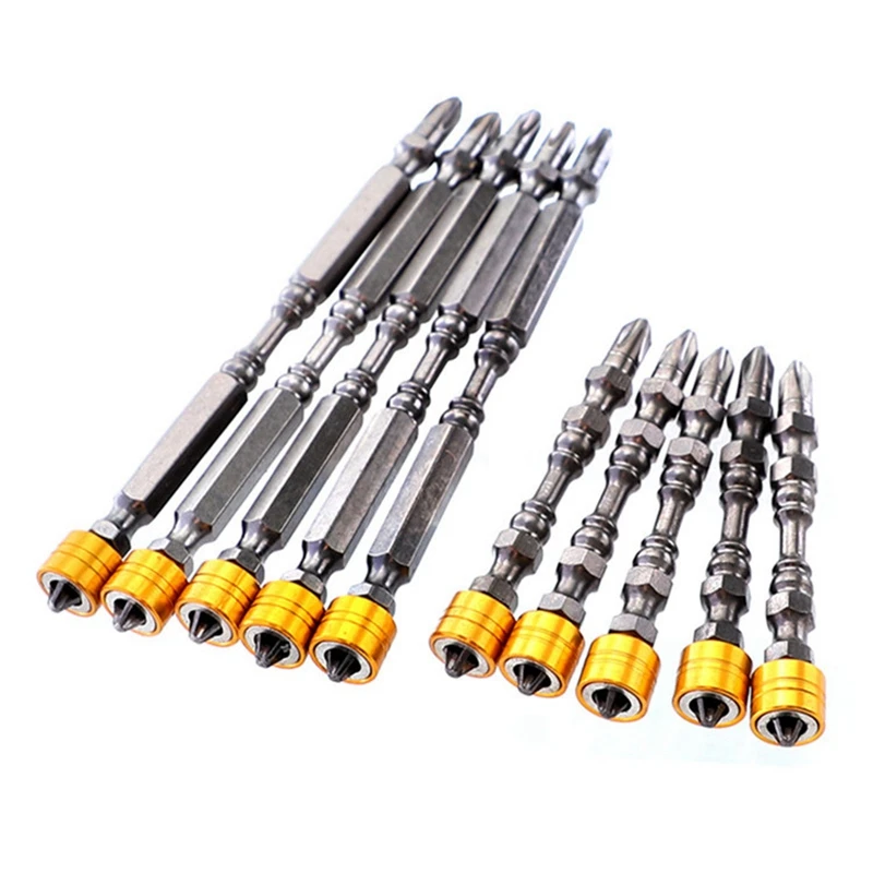

10Pcs Electric Screwdriver Bit Head Double-Headed Cross Super netic Ring Hardened D1 Wind Bit Lengthened