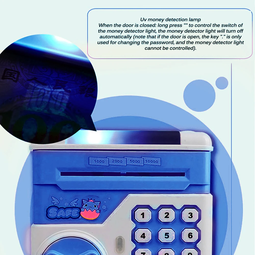Christmas Present Children Cartoon ATM Piggy Bank Password Cash Coin Can Money Bank With RGB Light Birthday Toy Gifts Halloween
