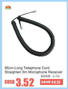 Description Picture 3 of item50cm Long Telephone Cord Straighten 3m Microphone Receiver Line RJ22 4P4C Connector Copper Wire Phone Volume Curve Handset Cable