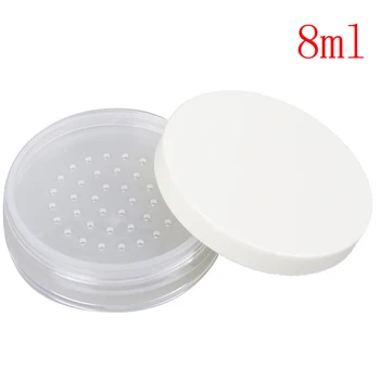 

8ml Clear Plastic Empty Loose Box Reusable Makeup Cosmetic Container Cosmetic Jar Pot White Cap Empty Loose Powder Box