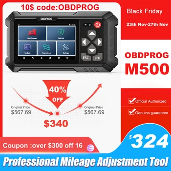 

OBDPROG M500 OBD2 Scanner Professional Odometer Correction Adjustment Mileage Free Lifetime Update Oil Reset Diagnostic Tool