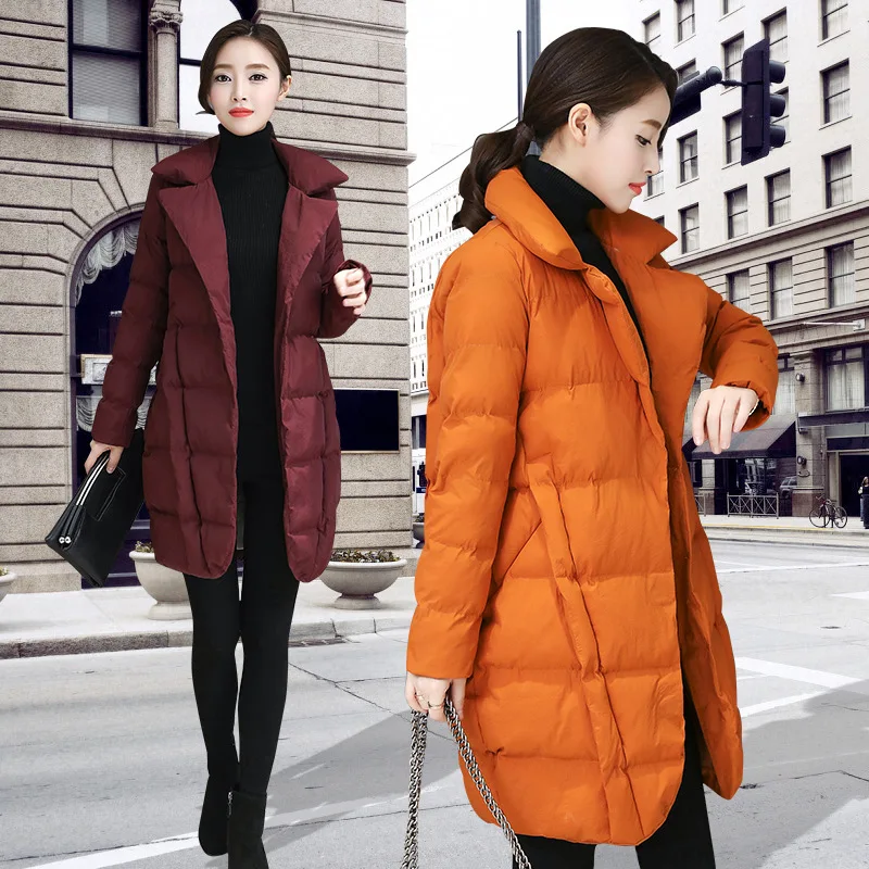 

Cotton-padded Clothes Women's 2018 Winter New Style Korean-style Mid-length Cotton Coat Thick Warm over-the-Knee Loose-Fit Cotto