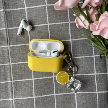

Cute Funny Ice Lemon Silicone Cover for Apple Airpods Pro Case Accessories Bluetooth Earphone Box Portable Shockproof Decor Gift