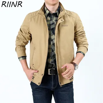 

Riinr New Fashion Cotton Large Size Outdoor Jacket Men's Collar Wear-resistant Casual Jacket Spring Autumn Thin Men's Clothing