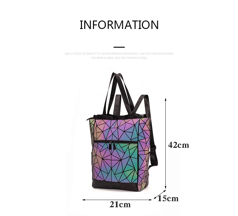 Новая блестящая Геометрическая светящаяся сумка с блестками женский рюкзак геометрический женский школьный рюкзак для девочек-подростков mochila feminina