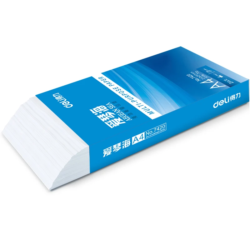 1 Pack 500 Sheets 7432 Deli A4 Multi-purpose Paper Copy Paper Printing Paper 80g wholsale Aegean Sea Series