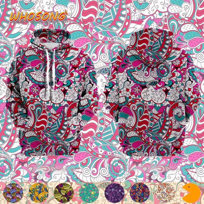 

Hawaii Style Inn Pattern WHOSONG 3D Hoodies colorful Art Flowers Brightly coloured Fashion Women Men Jacket popular pullover
