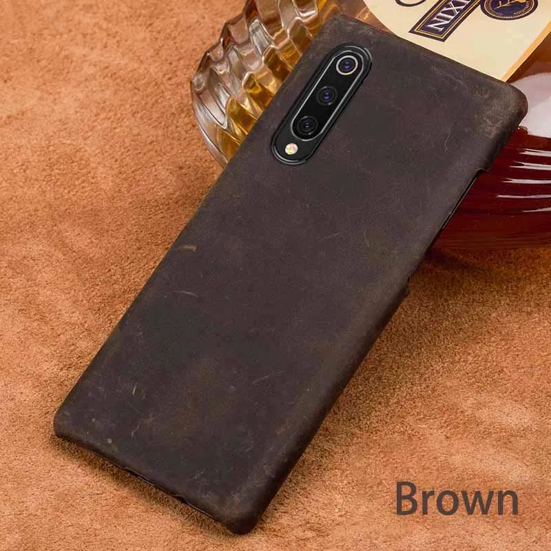 Brown Чехол для телефона для Xiaomi mi 8 9se9T A1 A2 A3 lite Max 2 3 mi x 2s 3 Poco F1 Crazy Horse кожа случай для Redmi Примечание 4 4X 4A 5 6A 7A Pro - Цвет: Brown