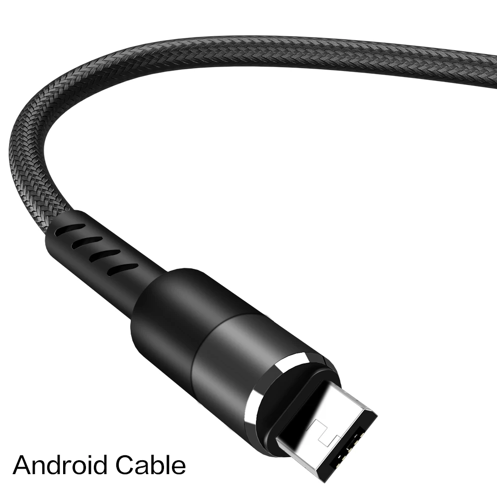 POPSTAND Micro USB кабель type-c 3A быстрое зарядное устройство USB провод для Samsung huawei Xiaomi OPPO Honor провод для мобильного телефона 3 м - Цвет: For Micro Black