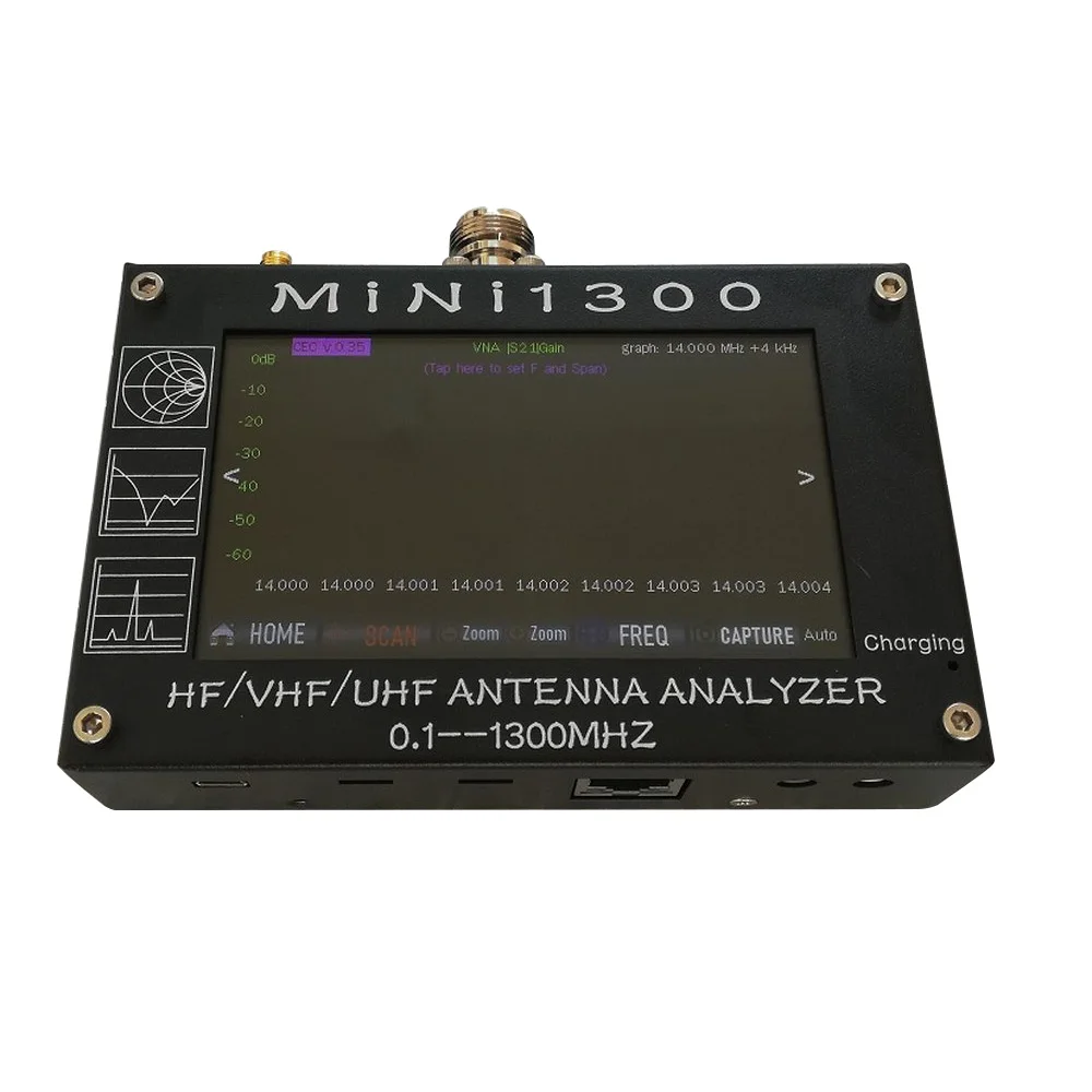 MINI1300 5 V/1.5A HF VHF UHF антенна анализатор 0,1-1300 MHZ счетчик частоты КСВ метр 0,1-1999 с 4," TFT lcd сенсорный экран