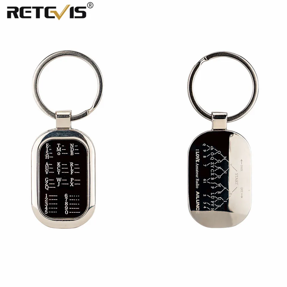 Брелок Retevis Ham Radio Morse Code 2-сторонний брелок для любительского радио драгоценный