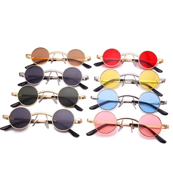 

Metal Framed Punk Round Men Women Sunglasses Outdoor Fashion Street Shot Personality Design Master Elaborate Design Sun glasses