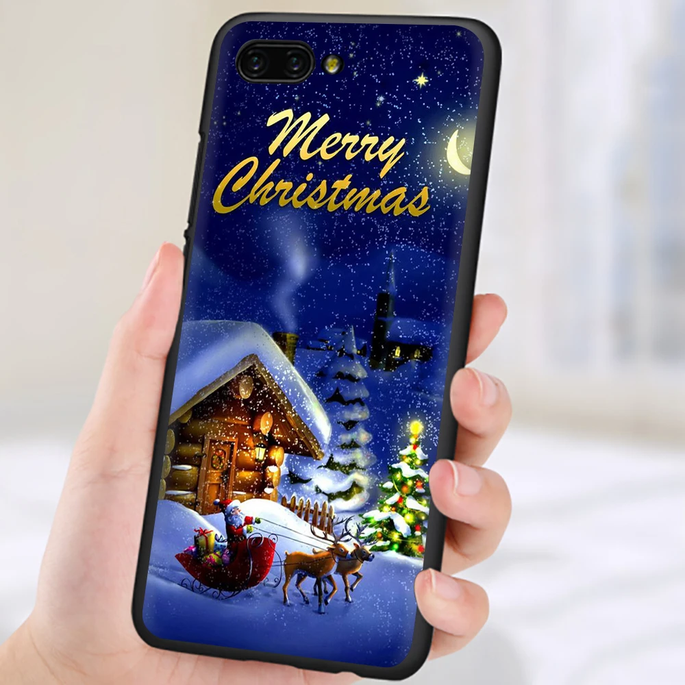 Новогоднее; рождественское силиконовый чехол для телефона для huawei Honor 6A 7A 7C 7X 8C 8X8 9 10 Lite Примечание 10 вид 20 9X pro