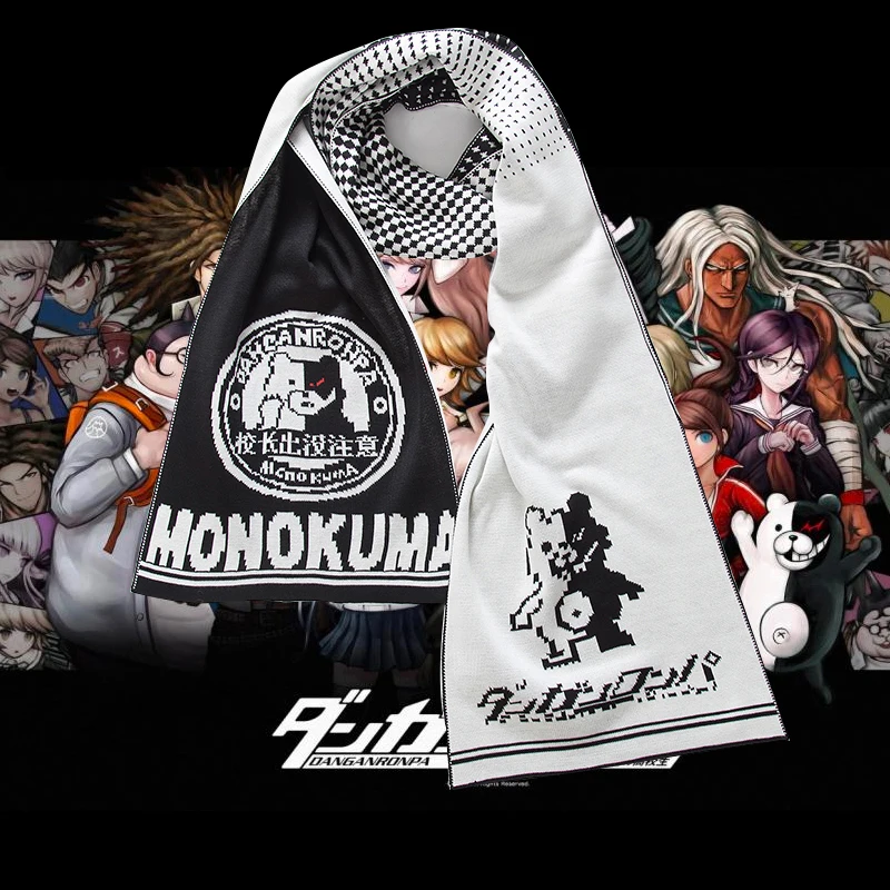 FFF Group Attack On Titan Danganronpa Monokuma шарф для косплея удлиненный толстый осенне зимний