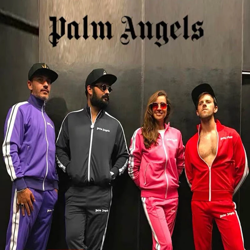 

Palm Angels Side Striped Sports Jacket High Quality Men Women Sports Casual Jacket Palm Angels 100% Cotton Jacket
