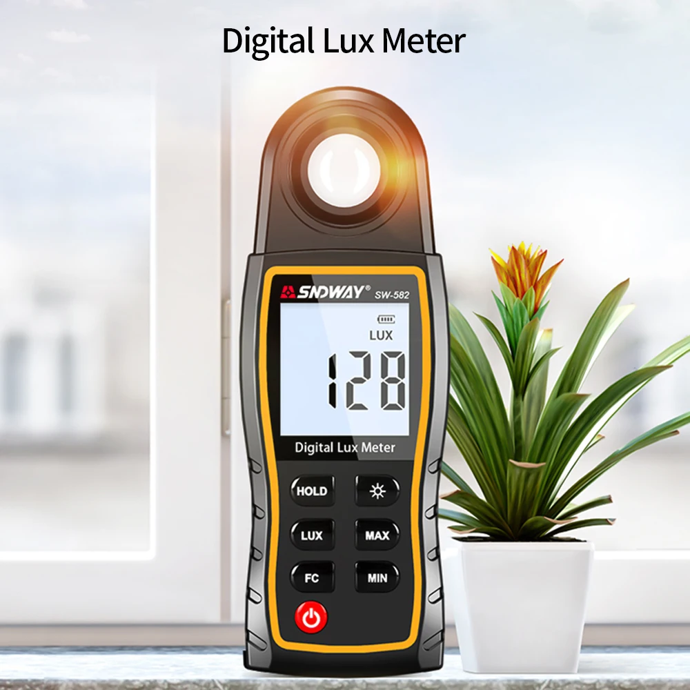 

Luxmeter Digital Light Meter Auto Range Luxometer Photometer Luminometer Handheld Lightmeter LCD Light Meters 0-199900 Lux