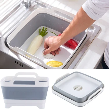 

Portable Folding Bucket Foldable Basin Outdoor Travel Foldable Camping Washbasin Fruit Basin Bowl Sink Household Cleaning Tools