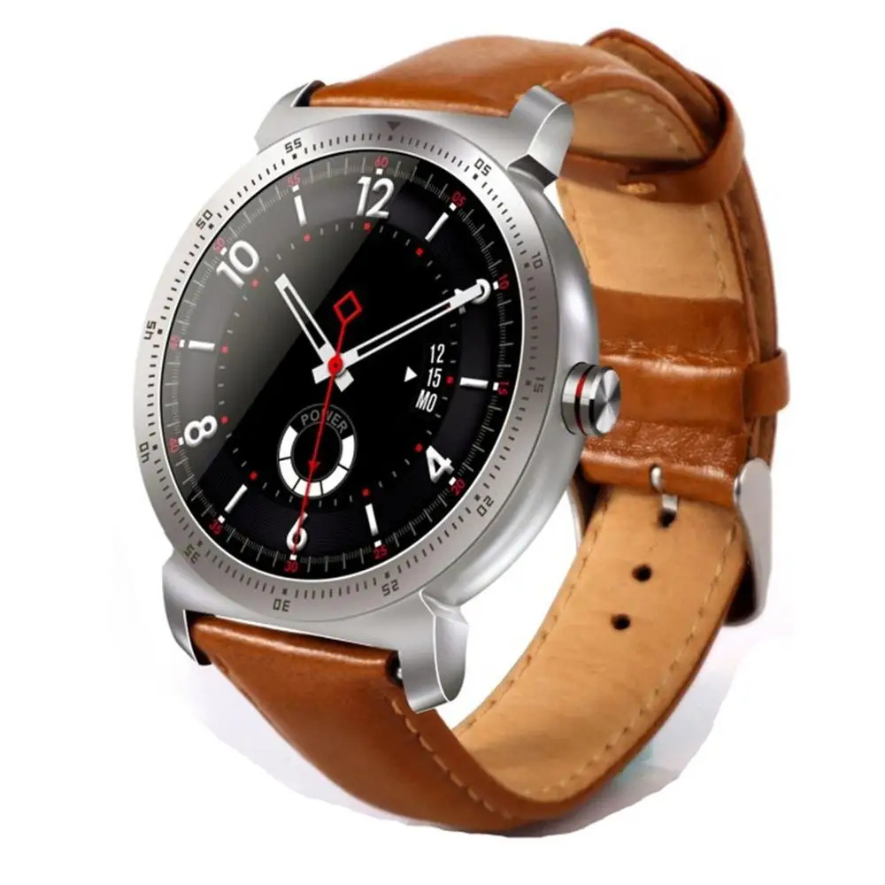 silver leather Смарт-часы K88H Plus, пульсометр, шагомер, фитнес-трекер, круглый циферблат, Bluetooth, умные часы для Android IOS - Цвет: silver leather