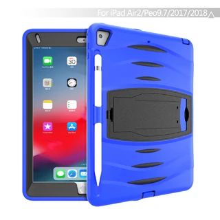 Синий Чехол для планшета iPad 9,7 6th 5th iPad Pro 9,7 Air 2, сверхпрочный силиконовый защитный чехол с подставкой - Цвет: Синий