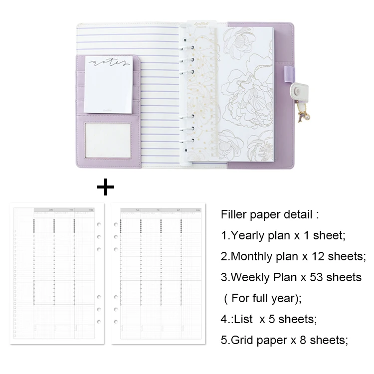 schedule type Lovedoki A5 Лазерная Обложка из искусственной кожи блокноты год планировщик ежемесячный недельный журнал органайзера книжные школьные принадлежности канцелярские принадлежности - Цвет: schedule type