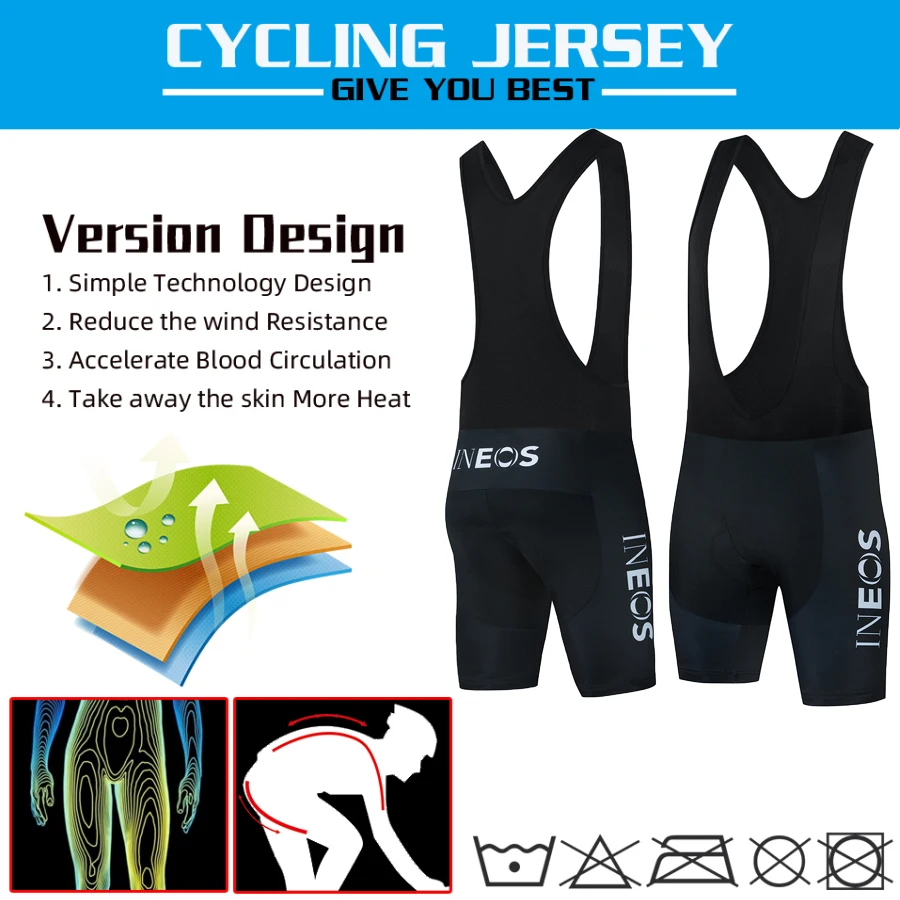 2021 New INEOS Summer Pro Cycling Jersey Set Breathable Team Racing Sport Bicycle Jersey Mens Cycling Clothing Short Bike Jersey