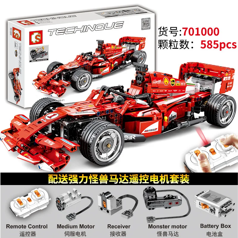 

Sembo 701000 Technic Series F1 formula Racing Car MOC RC With Motor Set Building Blocks Bricks Toys For children Christmas Gifts