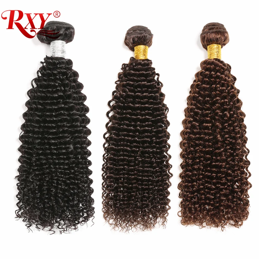 Коричневый афро кудрявый вьющиеся волосы пучки бразильских локонов плетение