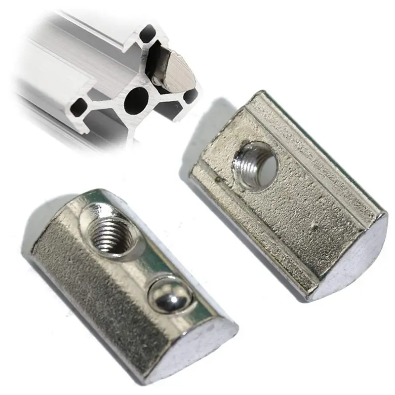 BMBY-50Pcs M5 T шар-пружина гайка, половина круглый ролик-в гайка для 3030S t-слот алюминиевый профиль 30x30 мм