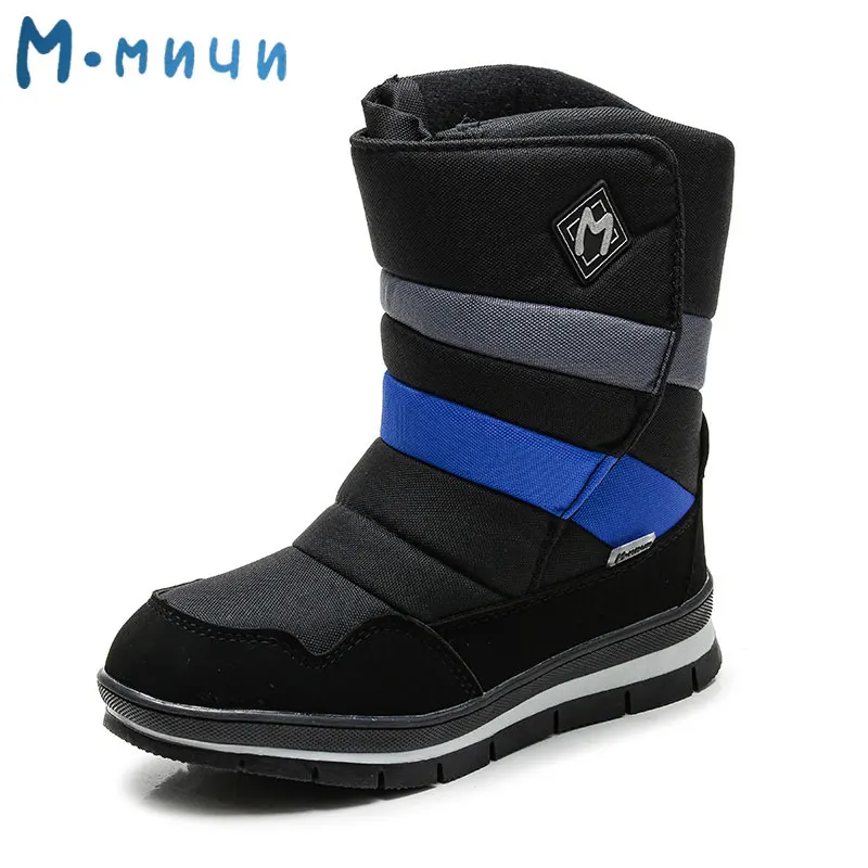 MMnun/сапоги для детей, Нескользящие Детские зимние сапоги, теплые зимние сапоги для мальчиков, зимняя обувь для детей, размеры 31-38, ML9632 - Цвет: ML9632K-7