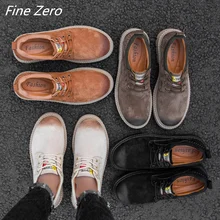 Новая мужская обувь кожаные демисезонные мужские ботинки удобные рабочие ботинки мужские повседневные ботильоны на шнуровке мотоботы