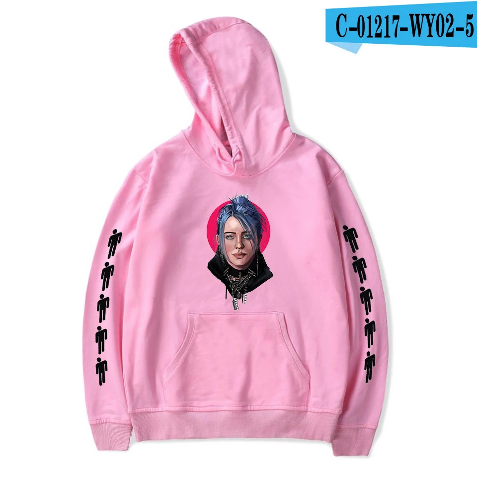 Новая мода Billie Eilish Толстовка Женская Толстовка удобная куртка Осень Зима Мальчики и девочки этот розовый поп пуловер - Цвет: As picture