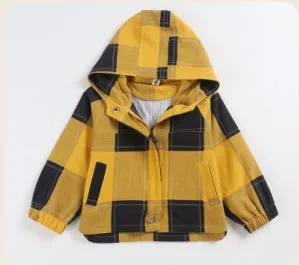 Yellow Толстовки с капюшоном для мальчиков и девочек; коллекция года; осенний хлопковый клетчатый кардиган для малышей; детские толстовки с капюшоном; куртки для детей; 1 От 2 до 5 лет - Цвет: Yellow