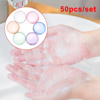 

50 Pcs/box Scented Foam Soap Paper Hand Washing Disinfection Paper Soap Portable Soap Home Cleaning Supplies Personal Protection