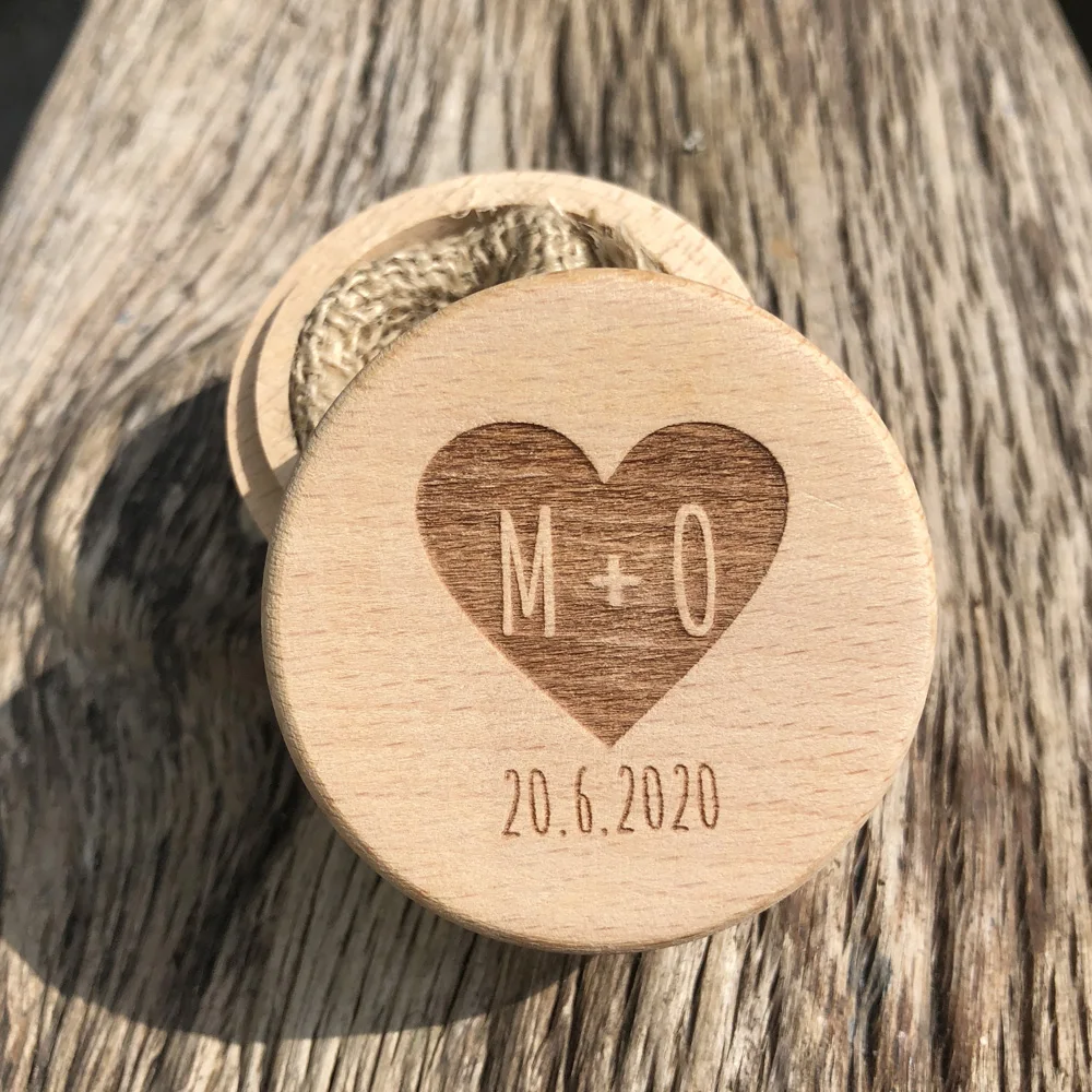 Personalized Rustic Wedding Wooden Ring Box Holder Custom Bride Groom Name Date Bearer Box Engagement Anniversary Gift (3)
