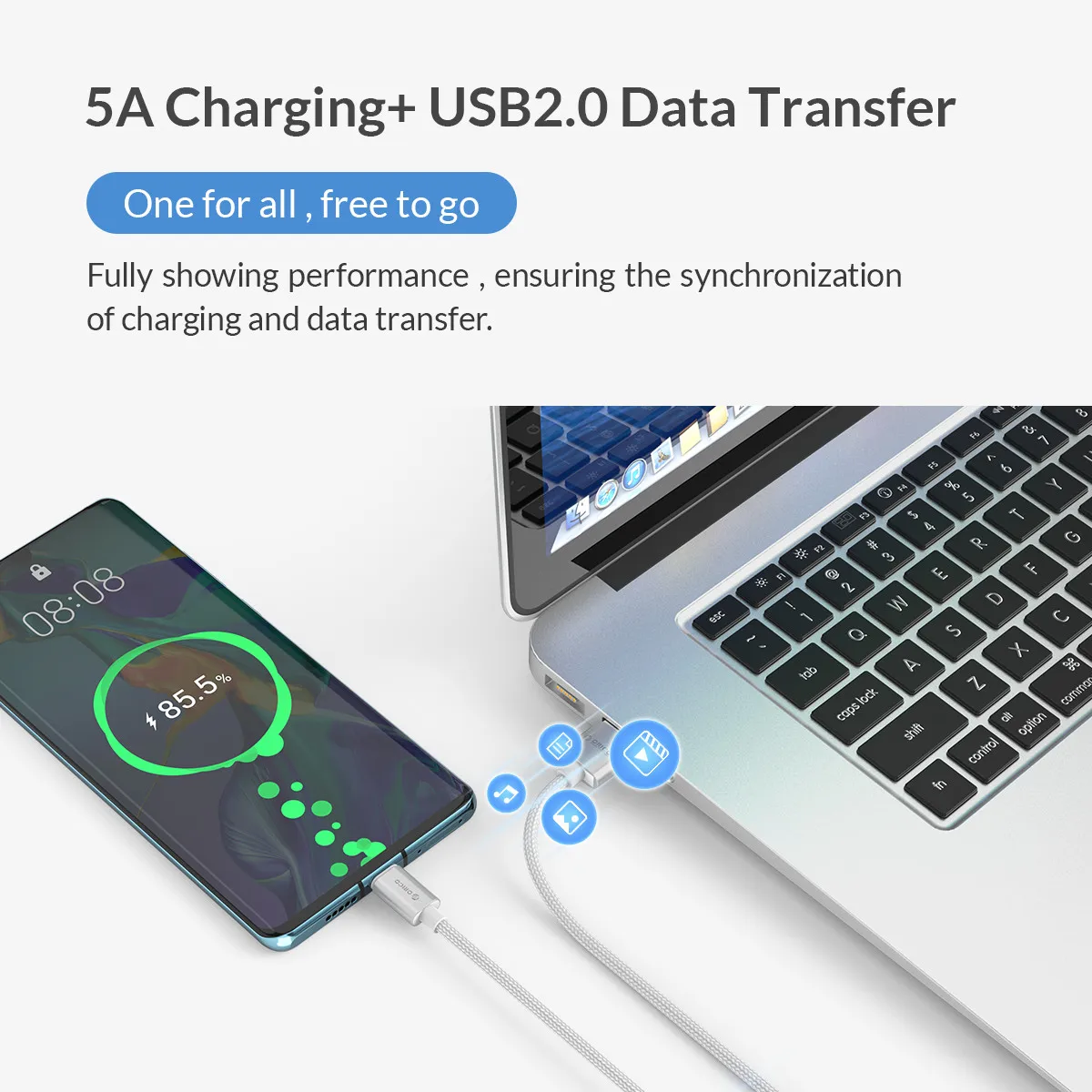 Orico 5А usb type-C кабель для huawei mate 20 10 Pro P30 P20 Мобильный телефон USBC Быстрая зарядка USB-C Быстрая зарядка кабель для Xiaomi