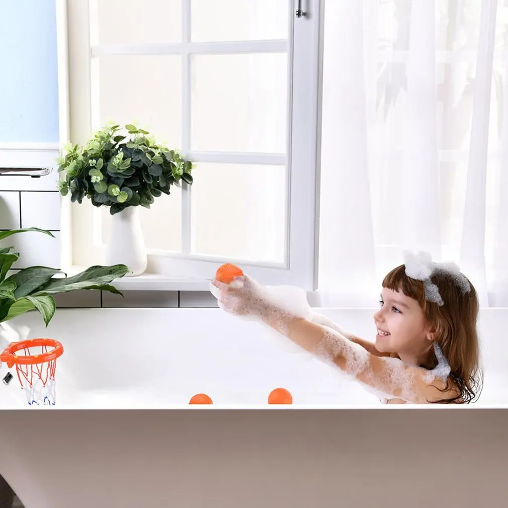Игрушки баскетбольные ванны обруч и 3 мяча Игровой Набор для малышей Дети с присоской мальчик девочка ванна бассейн стрельба игра