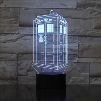 

Novelty LED 3D Lamp Illusion Touch Night Light Telephone Booth Home Decor USB Atmosphere Birthday Model Gift App Control Lamp