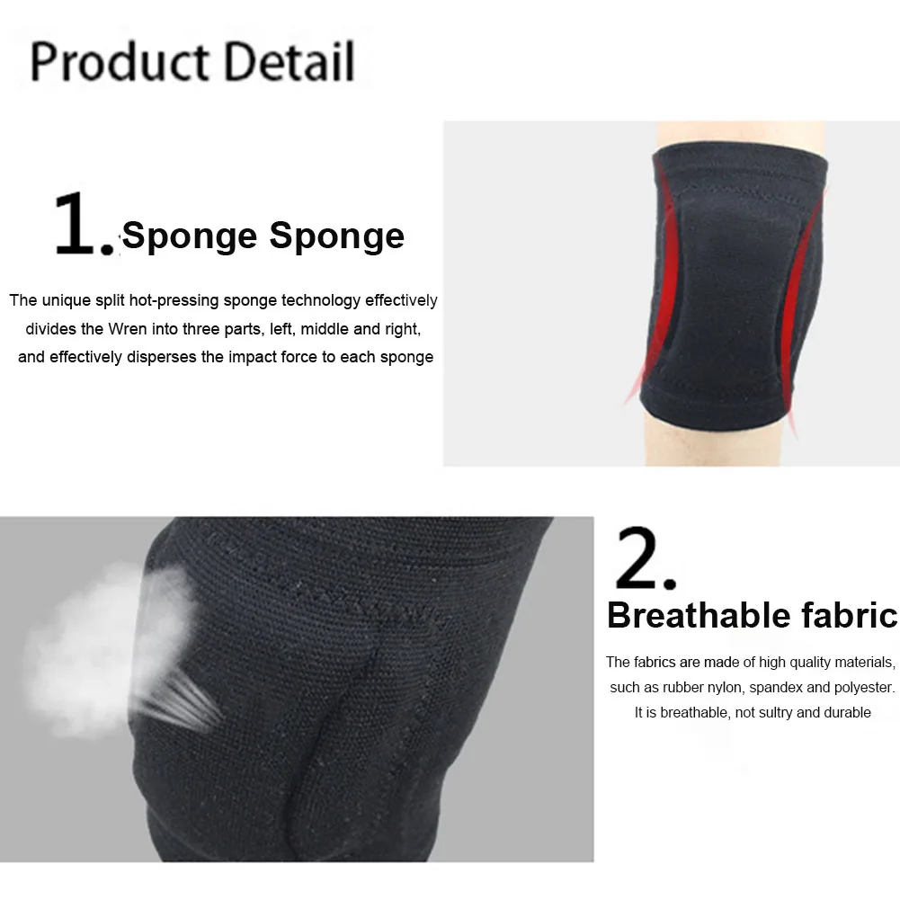 1 Pair Silicone Sweatproof Outdoors Protective Universal Knee Cap Antislip Strip Knitted Pads Breathable Practical Shock Reduce