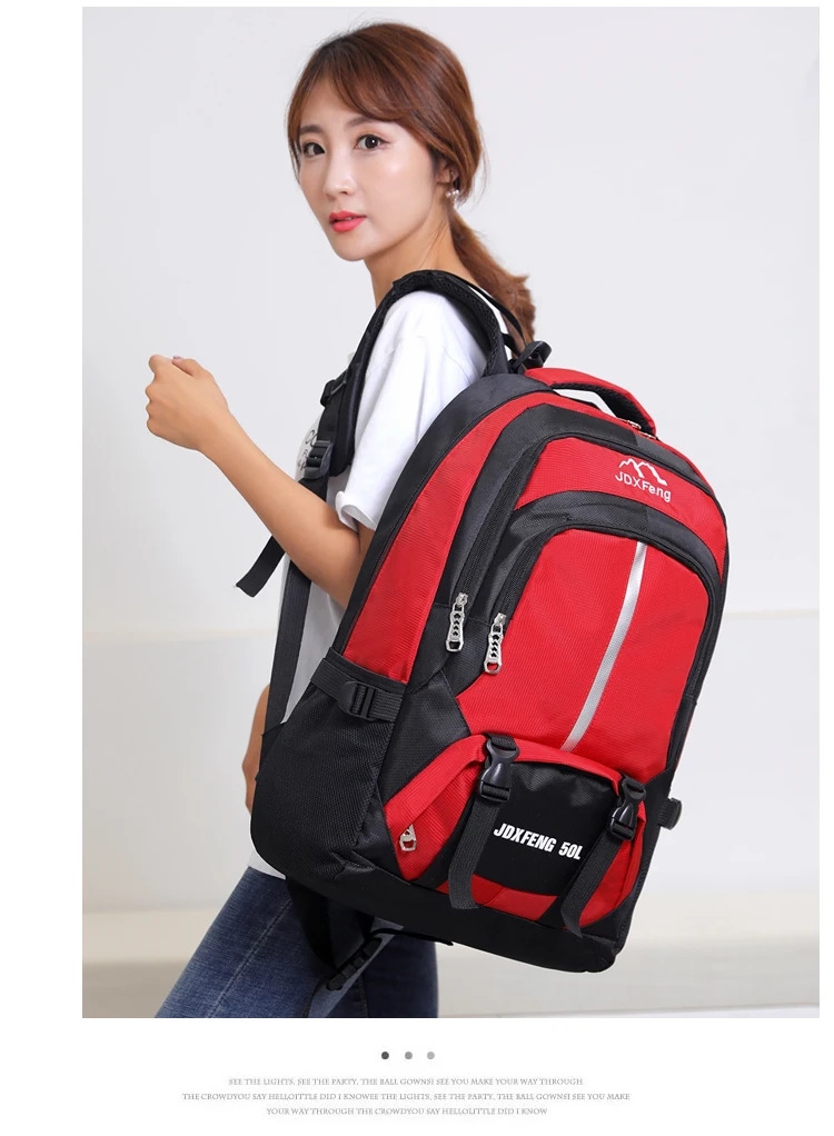 Мужской повседневный рюкзак большой вместимости, рюкзак для путешествий, рюкзак со светоотражающими полосками, многослойная карманная сумка для ноутбука, черный, красный, синий
