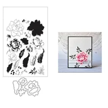 

Metal Cutting Dies and Flower Stamp Set Scrapbook Diary Decoration Stencil Embossing Template DIY Greeting Card Handmade 2021