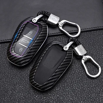 

ABS Carbon Fibe Car Smart Key Cover Case Protect Fob For Peugeot 508 301 308 2008 3008 4008 5008 407 408 Citroen C5 C6 C4L C3-XR