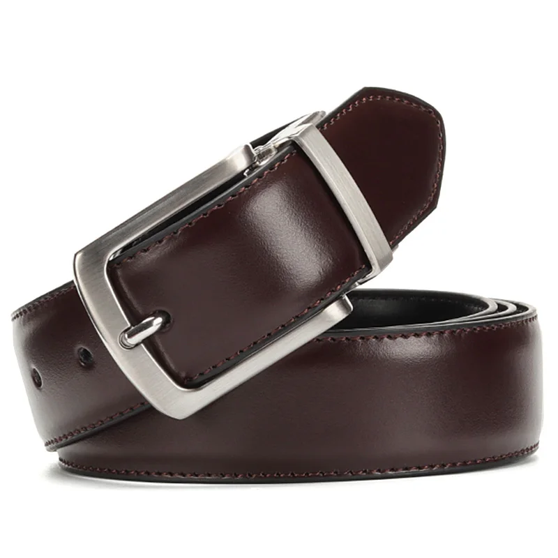 Leather Belt Men's Leather Belt Reversible Buckle Luxury Brand Male Waist Cowskin Belts For Jeans Rotated Designer Accessories