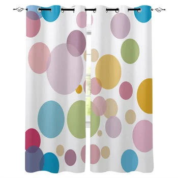 

Kitchen Curtains Colorful Geometric Wave Dots Luxury Curtains Home Living Room Bedroom Item Window Curtain for Living Room