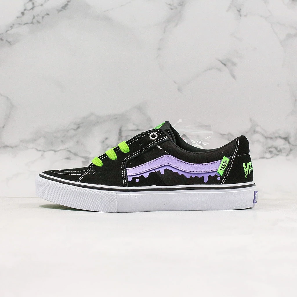 Мужские и женские японские Кроссовки VANS OFF THE WALL фиолетового зеленого цвета в
