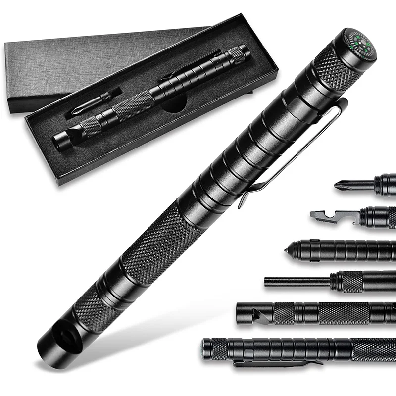 Emergency Outdoor Survival Tool Camping Scraper Flint Bottle Opener Compass Fire Starter Lighter Flint Multifunction Tools