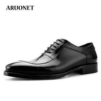 

ARUONET New Arrivals British Style Leather Shoes Men PlusCow Leather Derby Shoes Men Personality Men Shoes Sapatos Masculinos